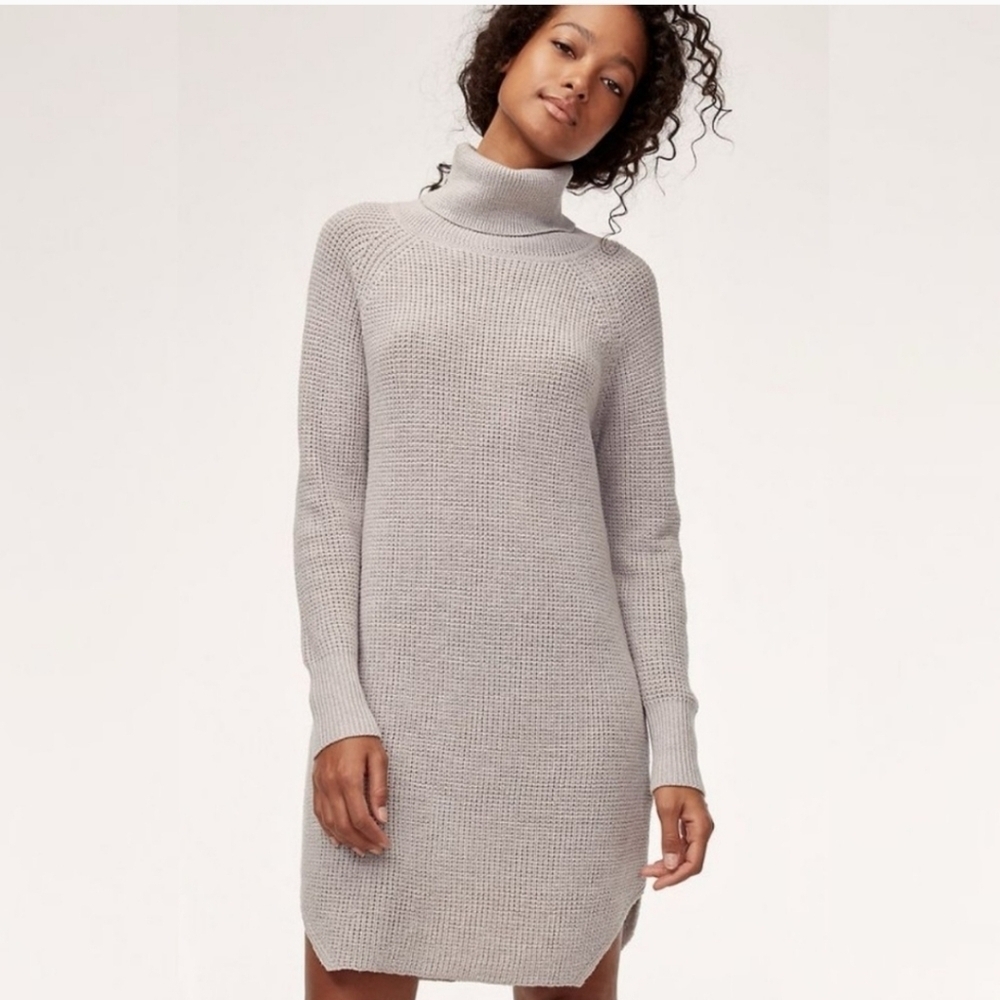Aritzia Gray Long Sleeve Dress